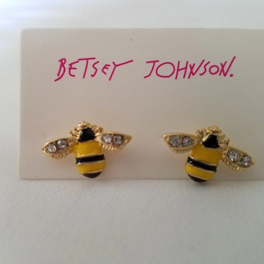 Betsey Johnson Honey Bee Stud Earrings - NWOT